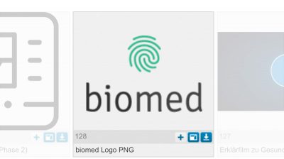 An jeder Datei im Digital Asset Management gibt es Aktionen bzw. Schnellfunktionen. Diese beinhalten: in einen Leuchtkasten hinzufügen, Detailansicht und Herunterladen/Download.