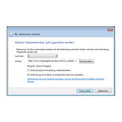 WebDAV verwenden: Windows Vista/7